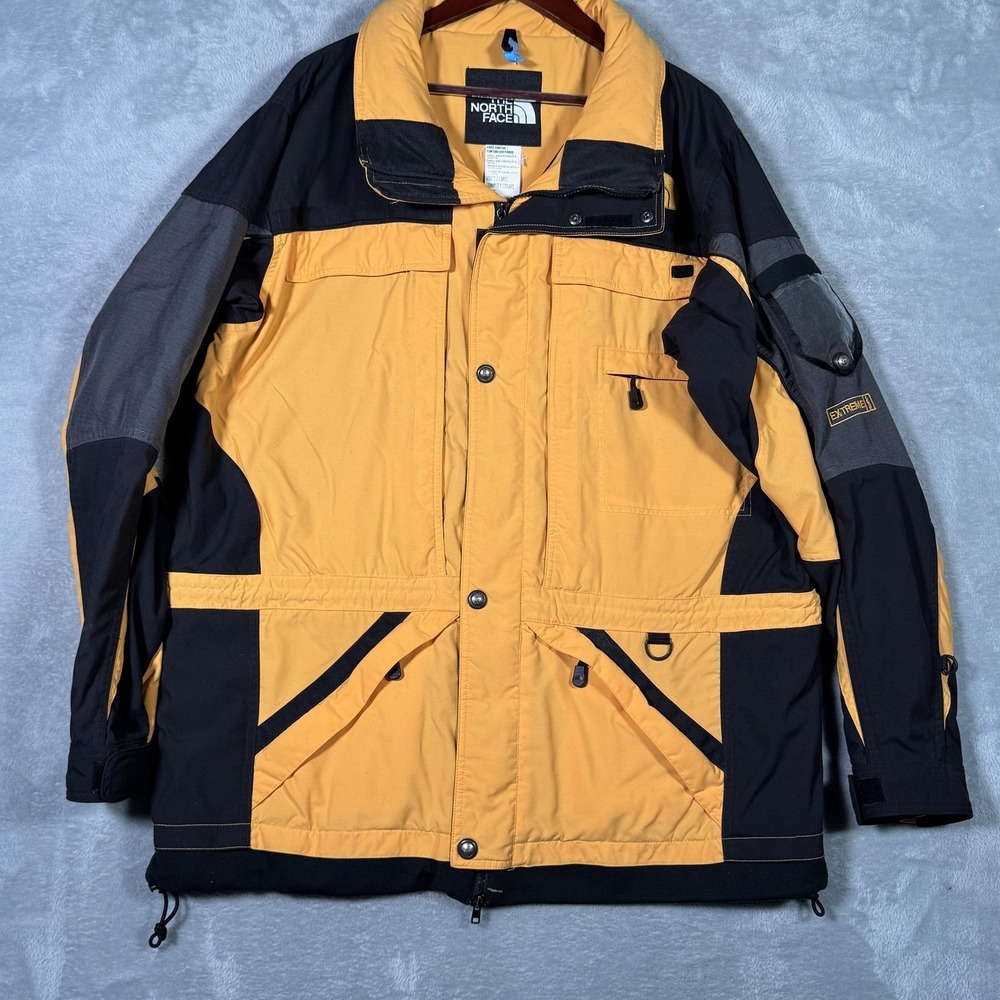 Vintage The North Face Extreme Gear Jacket Mens XL Yellow Ski Parka‎ 90s *FLAWS